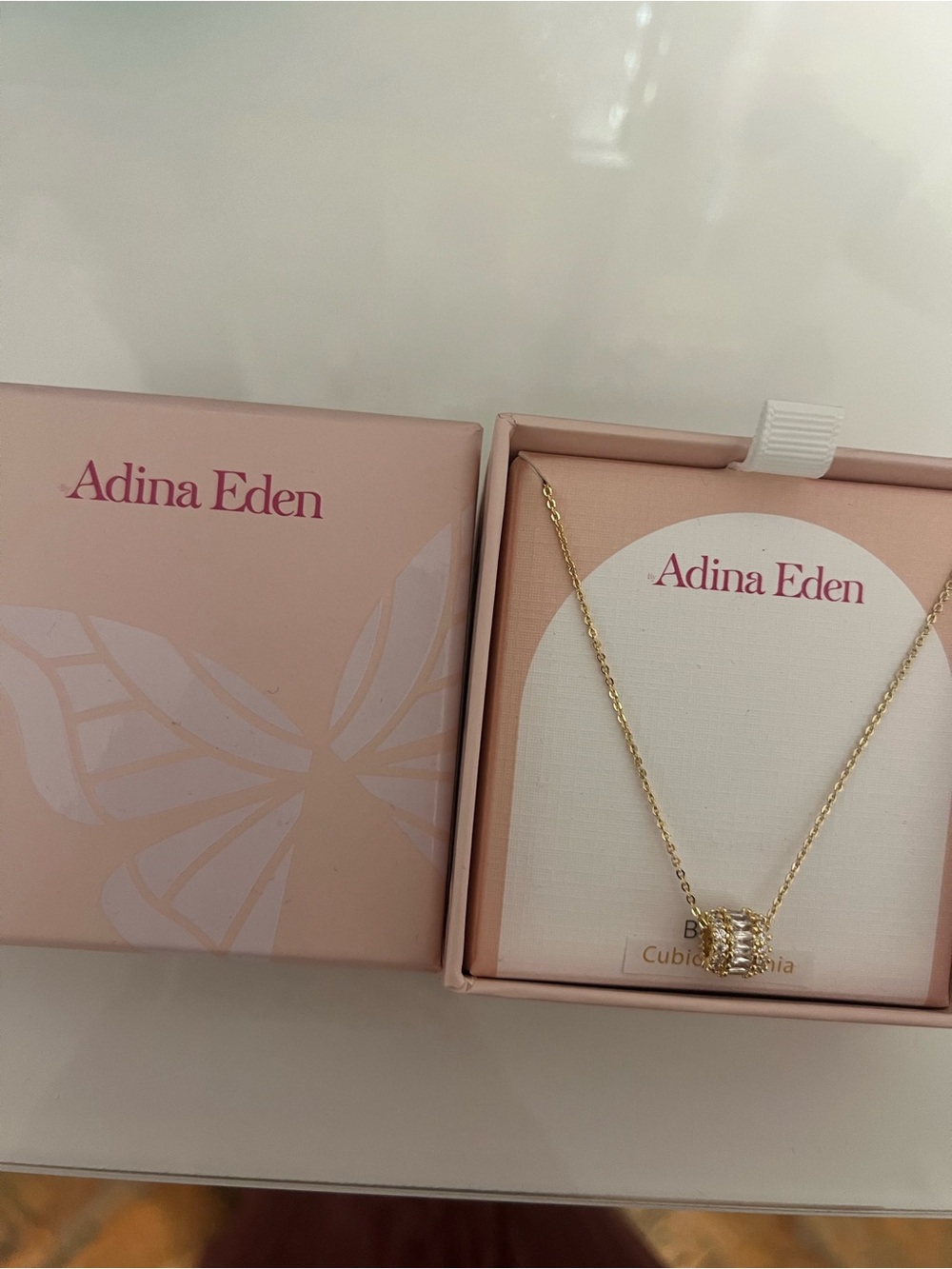 NWT Adina Eden brass cz necklace
